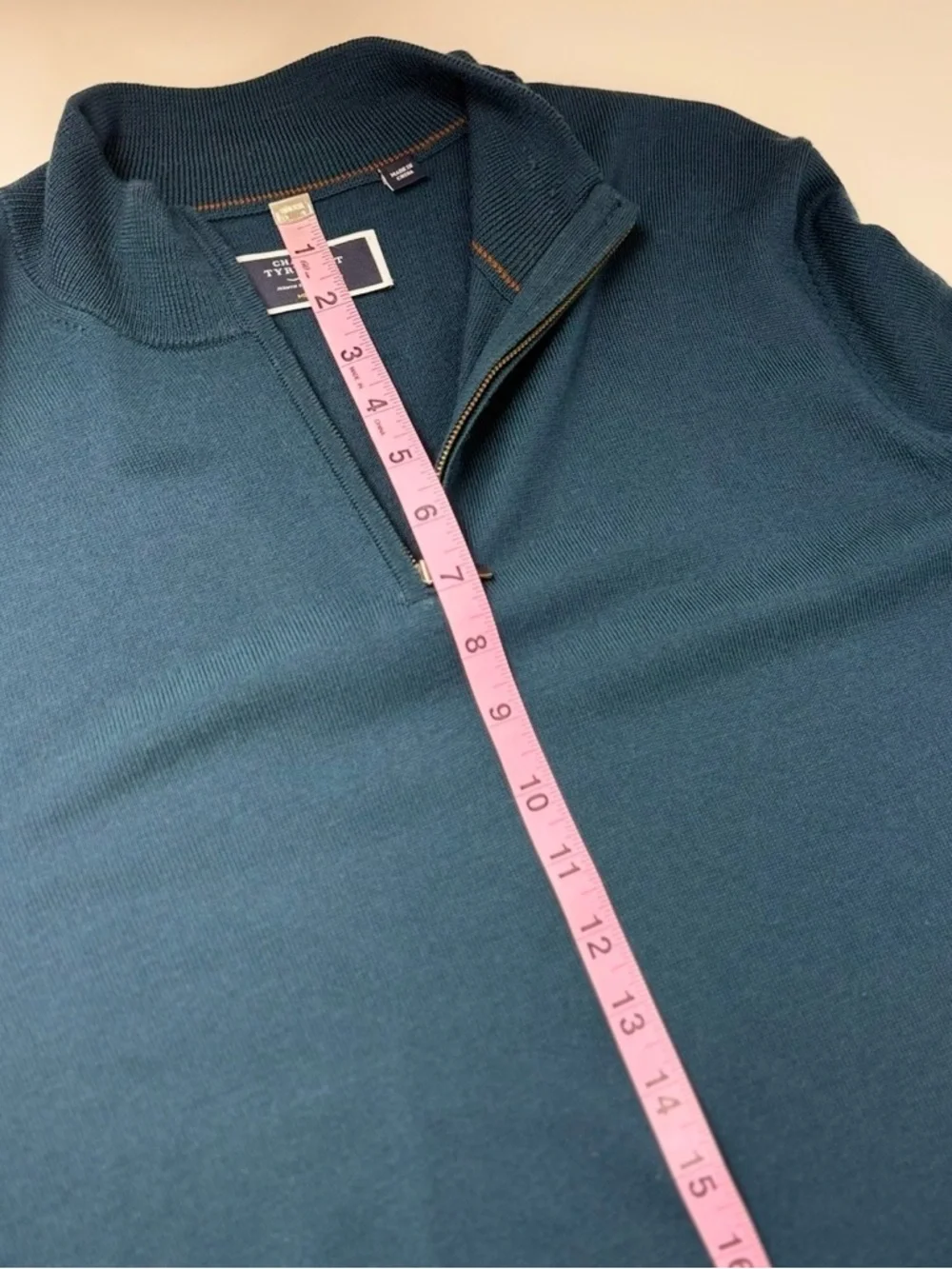 Charles Tyrwhitt Pure Merino Wool Quarter Zip Sweater Mens Medium Blue